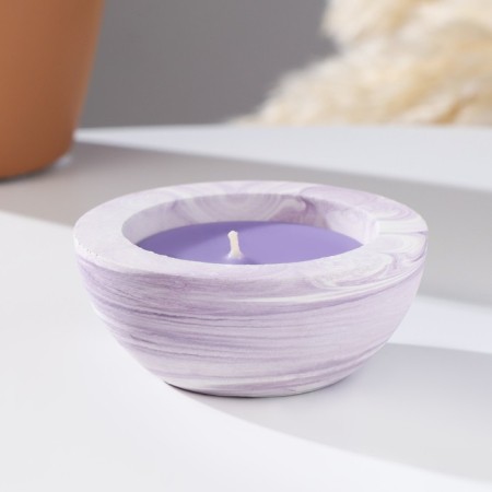 Aromatic candle in concrete "Semisphere", 9x4 cm, lilac, lavender