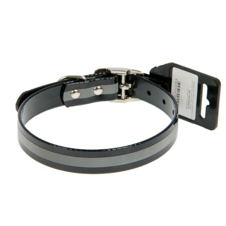 Biotan collar with a reflective strip, 30-40 x 2 cm, black