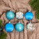 Set of balls plastic D-4.5 cm, 6 pcs "Laura" silver blue