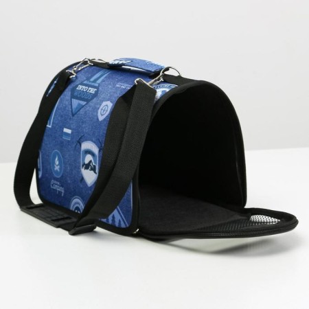 Bag - animal transportation, frame, PVC, 32 x 20.5 x 22 cm, mix of flowers-4