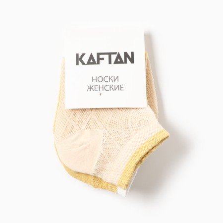 Set of female socks KAFTAN 2 pairs, p. 36-39 (23-25 ​​cm), beige/yellow-4