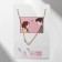 Headset 2 items: earrings, pendant "heart" message, red-white color in gold, 42 cm