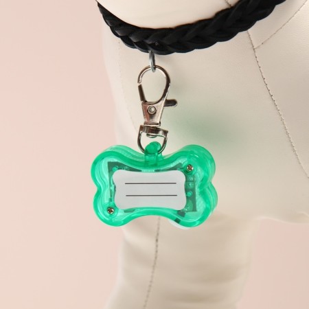 Bone-handler bean with a sticker for a note of 3 glow modes, green-1