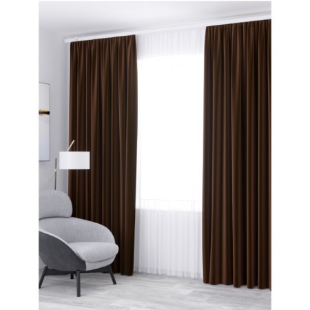 DECOFEST DEURA PACHERS, Size 200x270 cm, Blackout velvet, Chocolate color