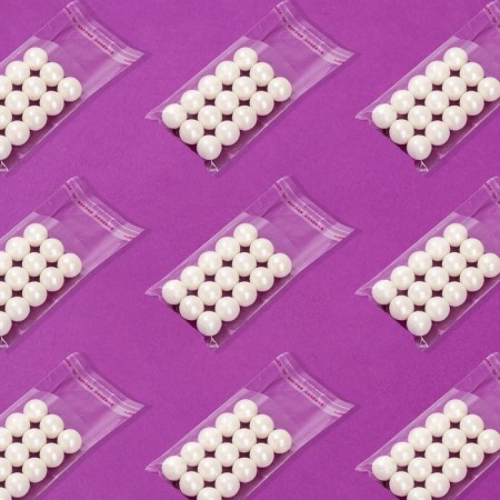 BOPP package with adhesive valve, transparent 6 x 8/4 cm, 25 μm-5