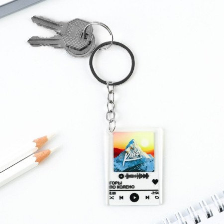Key keychain Acrylic player "Mountains Knee", 3.5 x 10 cm-3