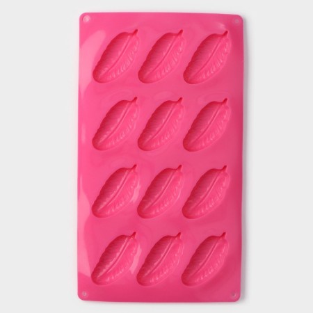 Form for decorations of the share "Decor. Feather ", silicone, 29 × 16 × 1.5 cm, 12 cells, color mix-1