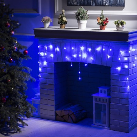 Garland "fringe" 3 × 0.5 m, IP20, transparent thread, 80 LED, glow blue, 8 modes, 220 V