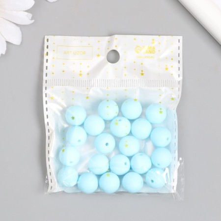 Beads for creativity plastic "Directly blue" matte d = 1.2 cm set 20 g-3