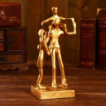 Souvenir "Family" aluminum 12.7x12.7x30.5 cm (gold coating)-1