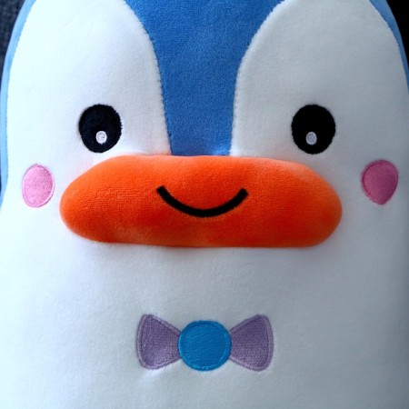 Soft toy-podushka "Penguin with a bow", 50 cm, white-blue color-2