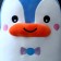 Soft toy-podushka "Penguin with a bow", 50 cm, white-blue color