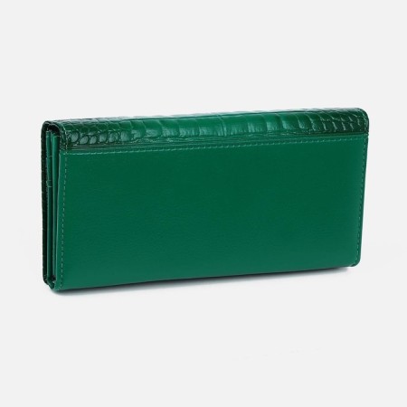Women's wallet on magnets, green color-1