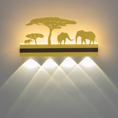 Sconces "Elephants" LED 4000K 12W gold 38x20x4cm