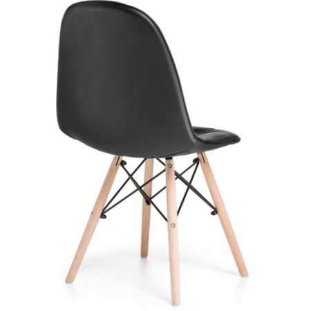 Wooden chair Kvadro array of beech/metal/eco -leather, natural/black 45x52x83 cm-3