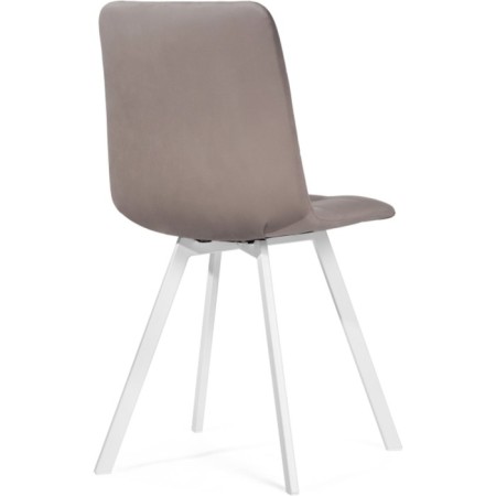 Stool on a metal frame chilli metal/velor, white/beige 43.5x50x87.5 cm-3