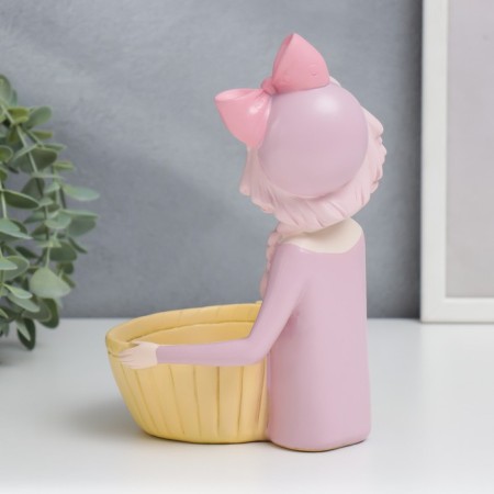 Souvenir Polystone stand "Girl with basket" MIX 20.3x16.8x25.5 cm-3