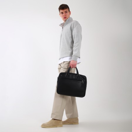 Business Business on a zipper, Textura, 2 external pockets, black color-10