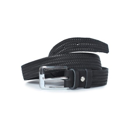 Children's belt, genuine leather, 2 size 100x3x30 cm, black-2