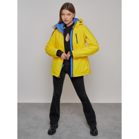 Ski jacket female, size 46, yellow color-17