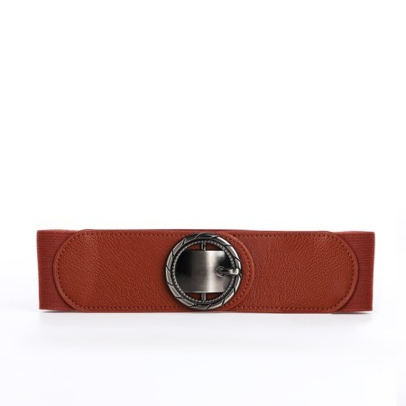 Women's belt, XS-L, width 6 cm, buckle metal, brown color-1