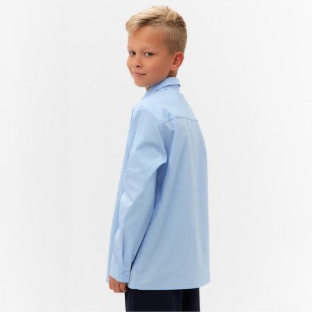 Shirt for the boy Minaku: School Collection, Blue Color, Height 122 cm-5