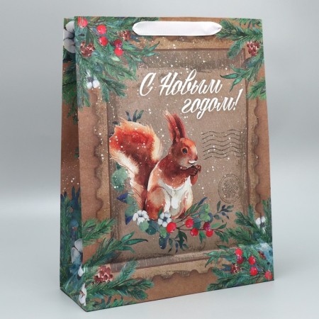 Craft vertical package “Happy New Year”, l 31 x 40 x 11.5 cm, new year-4