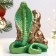 Figure "Snake of Crystalist" Saladovaya-Bronza, 10x8cm