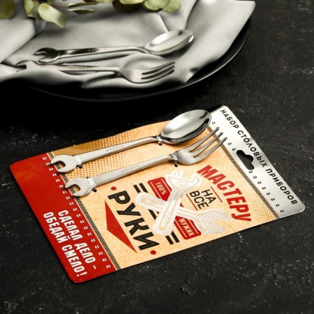 Set of spoon - a wrench and fork - a wrench "Master for all hands", 19.8 x 14 cm-3