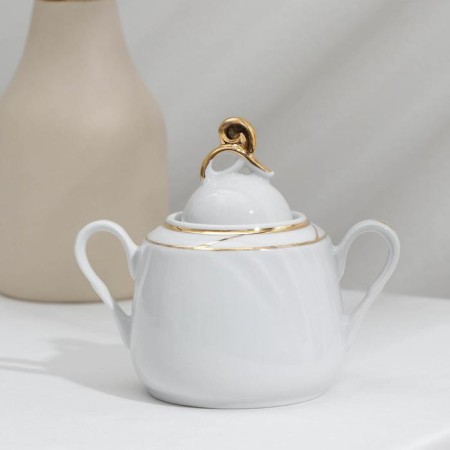 Bomond Tea Porcelain Service, 14 objects: kettle 1 liter, 6 cups 220 ml, 6 saucer d = 14 sm, sugar tower 400 ml-6