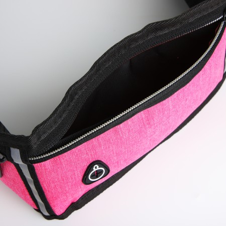 Lightning waist bag, 3 departments, pink color-4