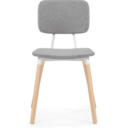 Wooden chair KLINT ARE BUK/fabric, natural/gray 43x58x82 cm-1