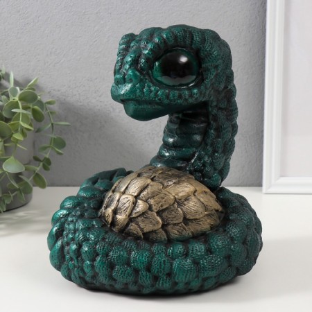 New Year's piggy bank "Snake Gummi" 22 x 16 x 18 cm, emerald-1