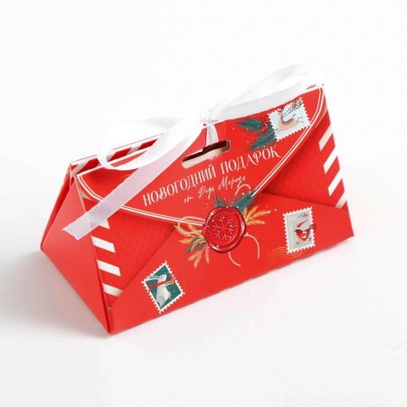 Bonbonerka "New Year's Post", 10 x 5.5 x 5.5 cm, New Year-3
