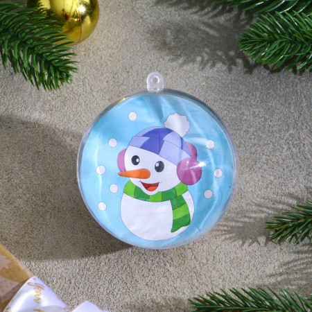 Christmas tree decoration for coloring "Snowman" Size: 8 cm; 2 pcs., Brush