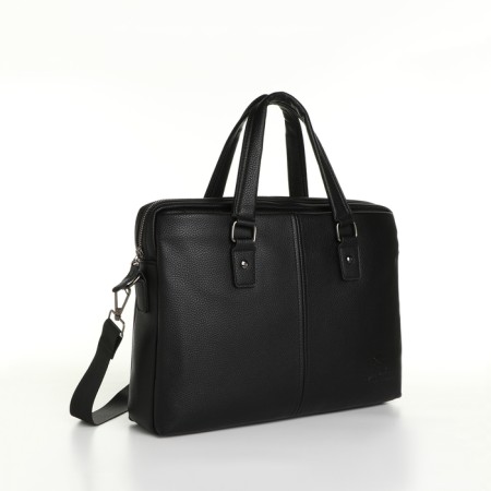 Male bag, guran tomp, artificial leather, black color