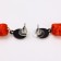 Earrings "Brushes" harmony, red color, l brush 8.5 cm
