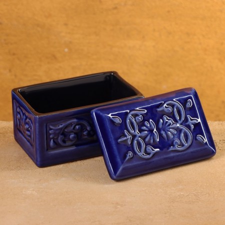 Rishtan ceramics "Aktash" Blue, 12x7cm-2