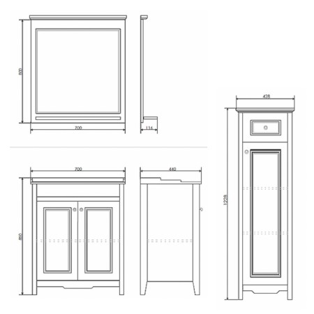 Comforty Tbilisi 70 mirror, white color-2