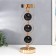 Summary Metal for 1 candle "Three black marble balls in the fields" Gold 37x12x12 cm