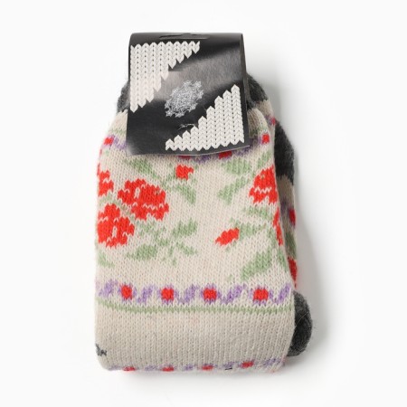 Women's woolen socks "Spring", white color, size 23-2
