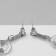 Earrings with mother -of -pearl "shell" Triangle half, large, white color in silver