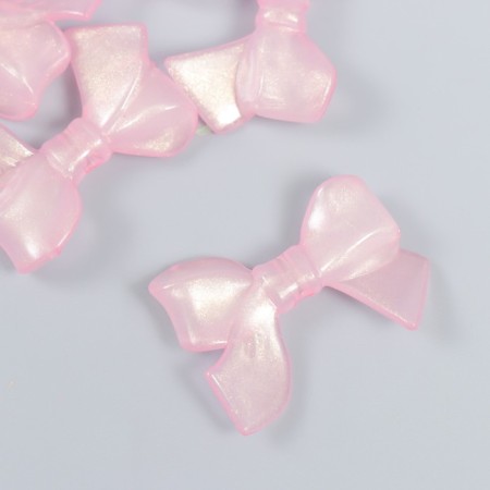 Decor for creativity plastic "Pink bow" glows in the dark 0.8x2.4x3.4 cm