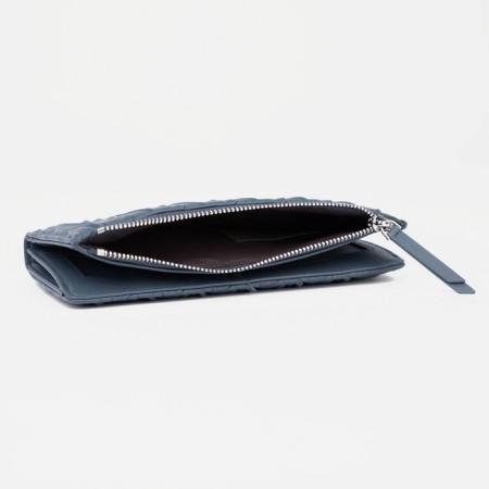 Women's wallet on the button, blue color-4