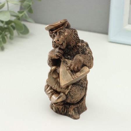 Figure "Bear with a balalaika" 12cm, bronze-4