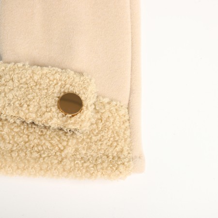 Gloves are female, dimensionless, without insulation, beige color-3