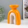 Ceramics candlestick for 1 candle "Medusa" sand-orange 13.5x8.7x18 cm
