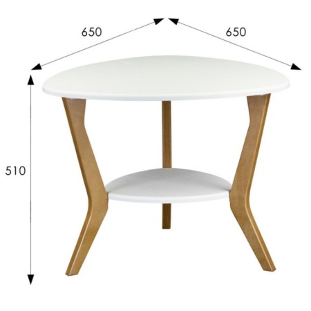 Commerce table Beautystyle 15, 650x650x510, White/Buke-2