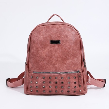 Women's backpack made of artificial leather with lightning, 1 pocket, pink color-2