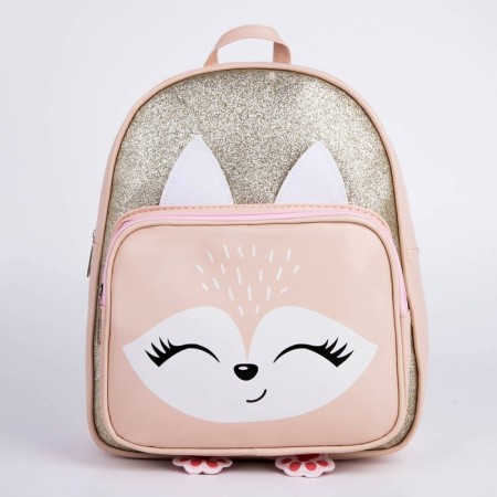 Baby backpack for a girl with a fox pocket, artificial leather, 27x23 x 10 cm-3